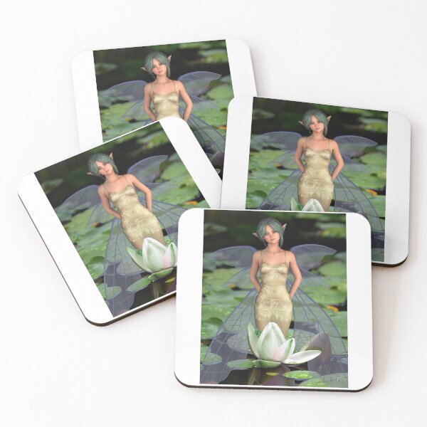 Item preview, Fairy standing in a lily pond designed and sold by Fantasyart123.