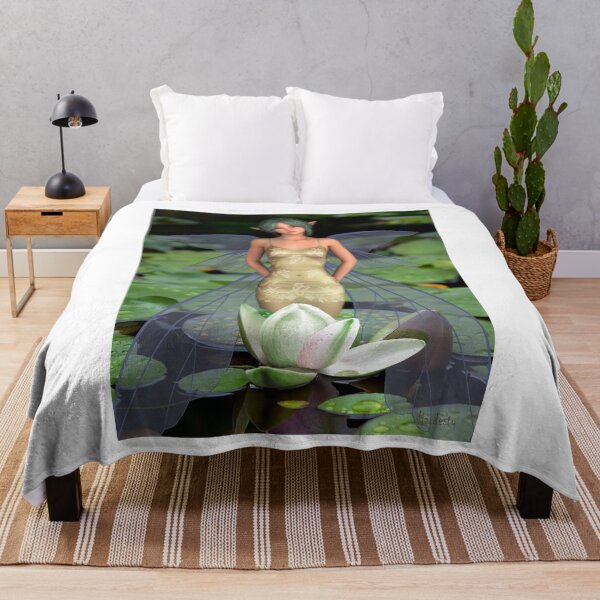 Item preview, Fairy standing in a lily pond designed and sold by Fantasyart123.