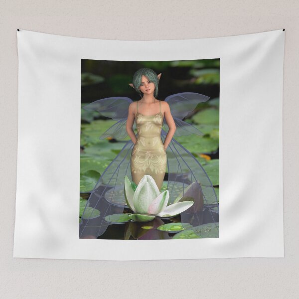 Item preview, Fairy standing in a lily pond designed and sold by Fantasyart123.