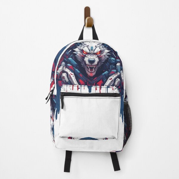 Item preview, Cool Cyberpunk Wolf Red & Blue designed and sold by Dioscuri Digital.