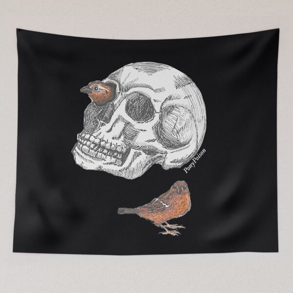 Item preview, Skull With Sparrows 	 	 designed and sold by vlauaoha52.