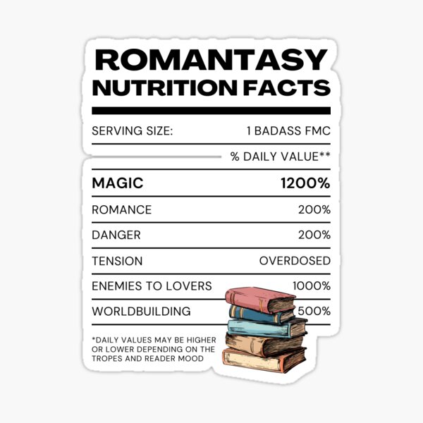 Romantasy Nutritional Content Chart Sticker