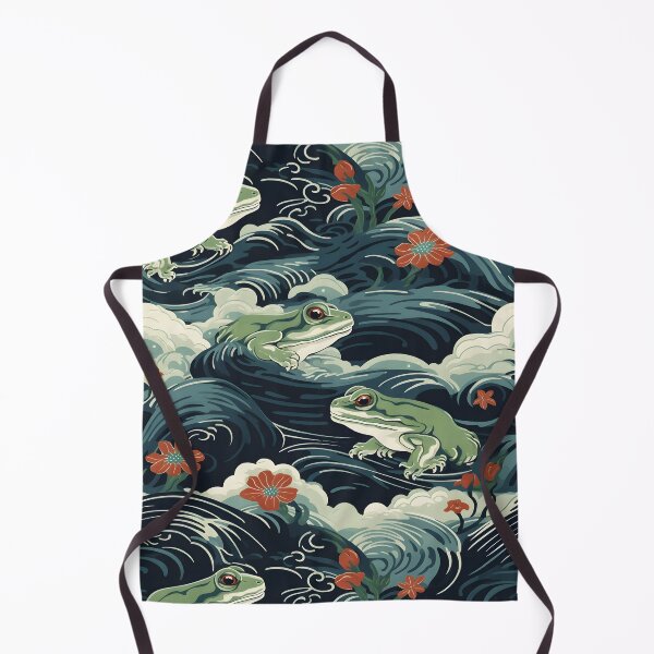 Item preview, Wave Japanese Style Frog Pattern designed and sold by RibbitFans101.