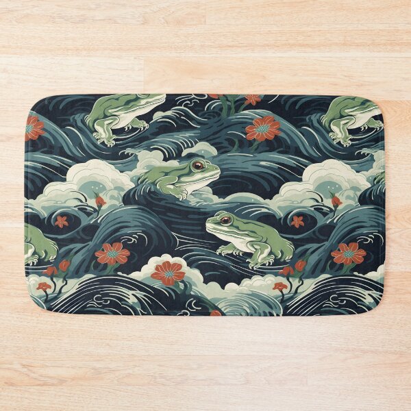 Item preview, Wave Japanese Style Frog Pattern designed and sold by RibbitFans101.