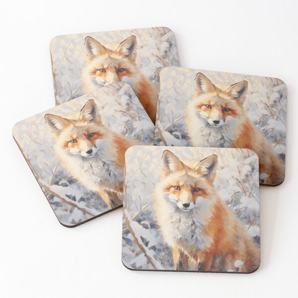Item preview, Acrylic Painting of a Snow Fox designed and sold by StudioRedKoala.