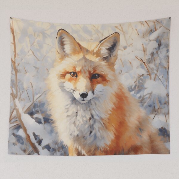 Item preview, Acrylic Painting of a Snow Fox designed and sold by StudioRedKoala.
