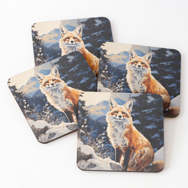 Item preview, Acrylic Painting of a Snow Fox designed and sold by StudioRedKoala.