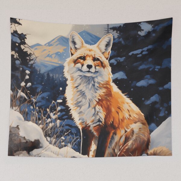 Item preview, Acrylic Painting of a Snow Fox designed and sold by StudioRedKoala.