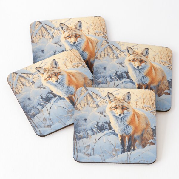 Item preview, Acrylic Painting of a Snow Fox designed and sold by StudioRedKoala.