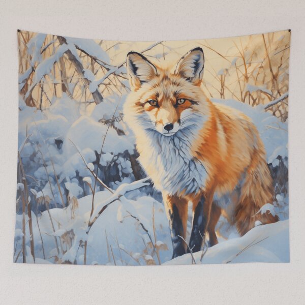 Item preview, Acrylic Painting of a Snow Fox designed and sold by StudioRedKoala.