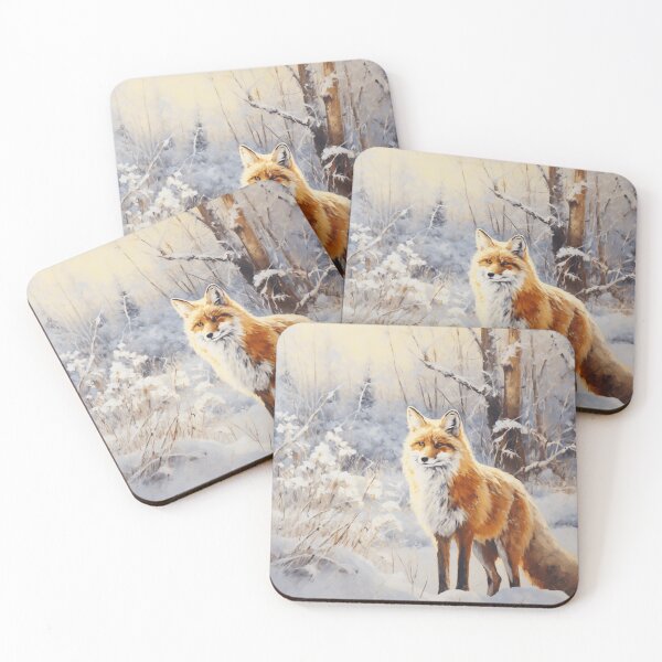Item preview, Acrylic Painting of a Snow Fox designed and sold by StudioRedKoala.