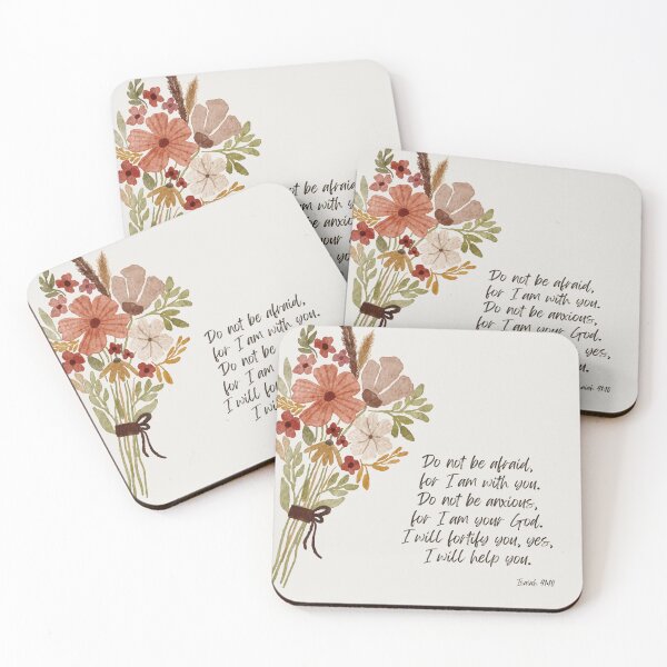 Item preview, Wildflower bouquet toss pillow with Isaiah 41:10 designed and sold by SagePlaceShop.