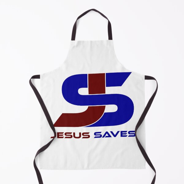 Artikelvorschau, Jesus rettet rotes und blaues Farbdesign entworfen und verkauft von JunZel.