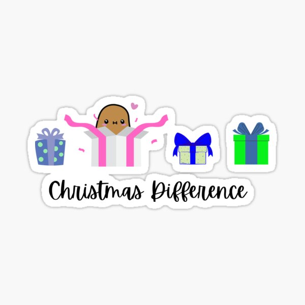 A Real Christmas Difference: Black Text Sticker