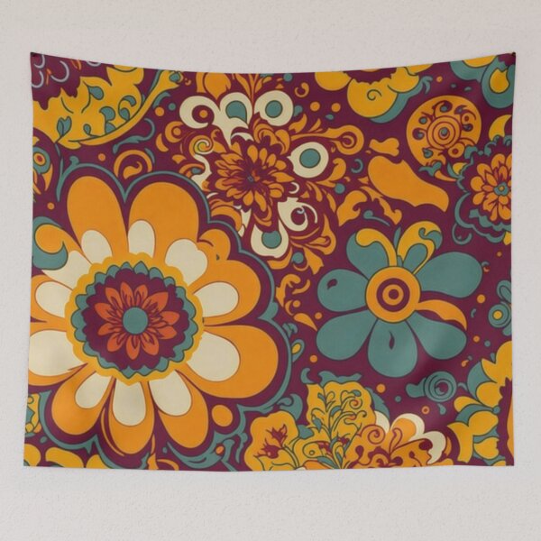 Item preview, Flower Power Colourful Flower Pattern designed and sold by druidwolfart.