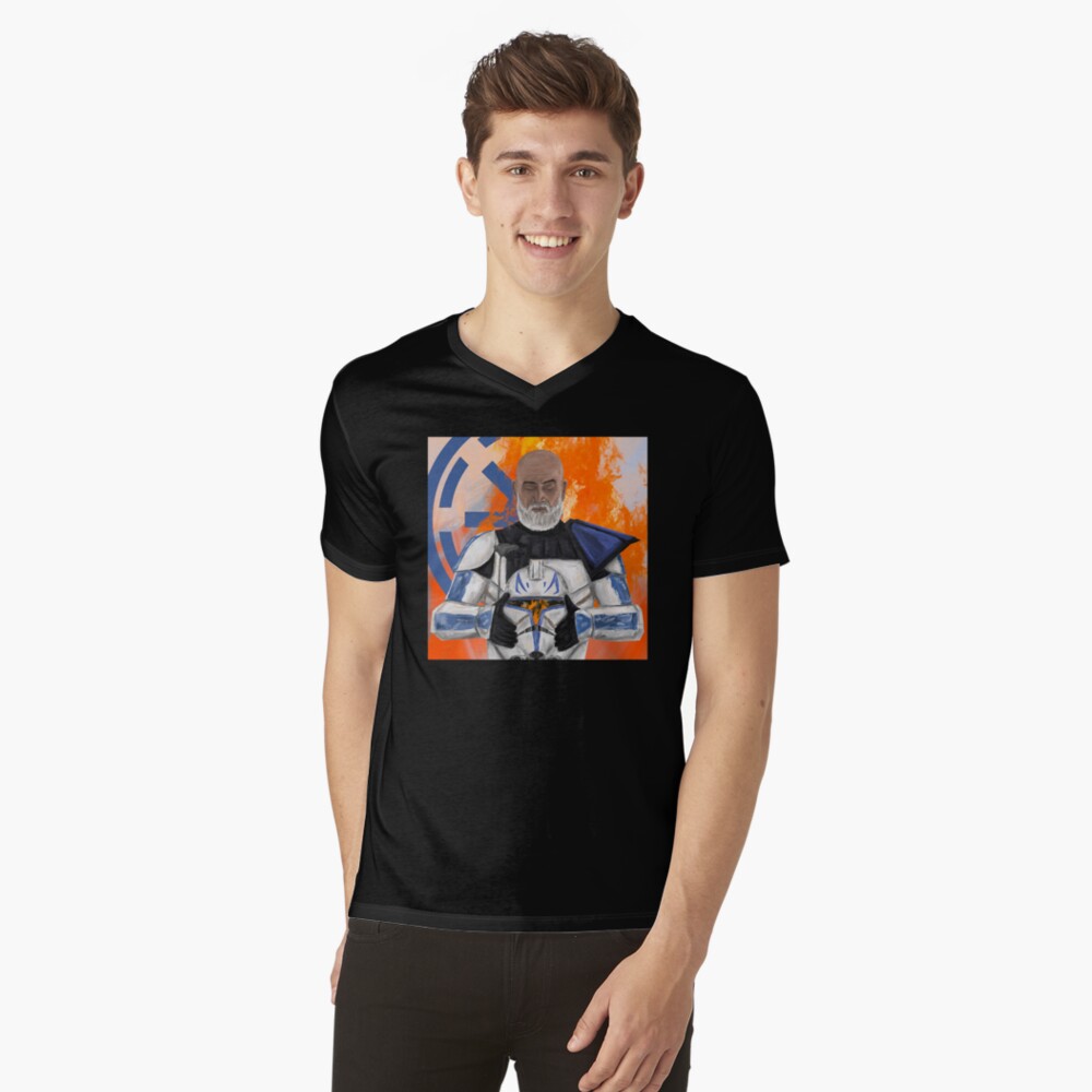Vista previa del artículo con la obra «Camiseta de cuello en V», diseñado y vendido por deeses.