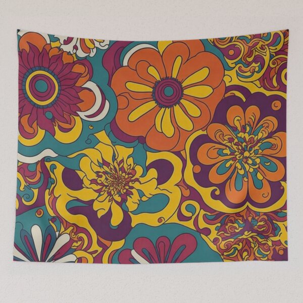 Item preview, Flower Power Colourful Flower Pattern designed and sold by druidwolfart.