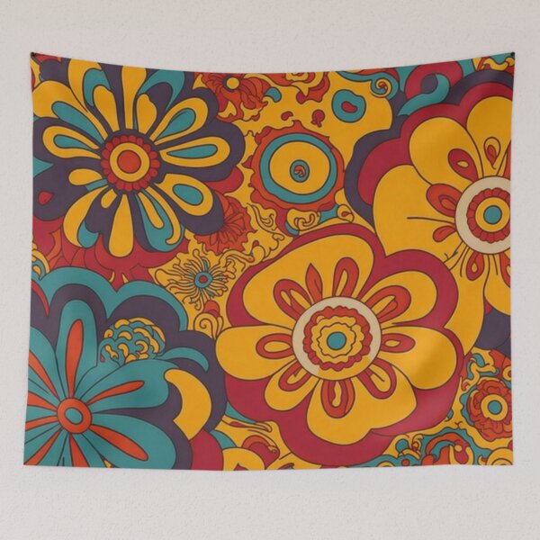 Item preview, Flower Power Colourful Flower Pattern designed and sold by druidwolfart.