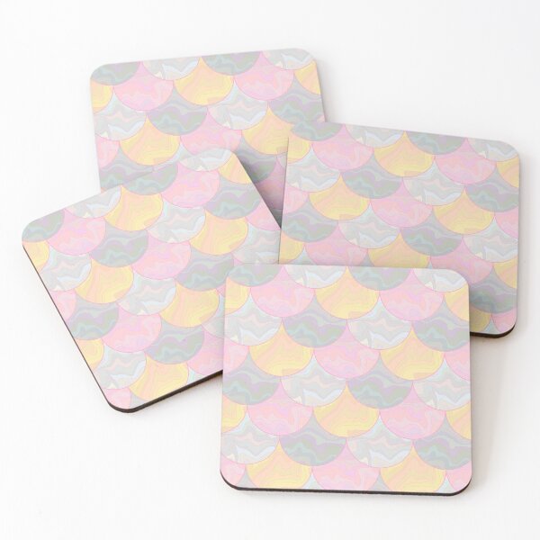 Item preview, Pink, yellow, gray and white dragonscale pattern designed and sold by Osting.