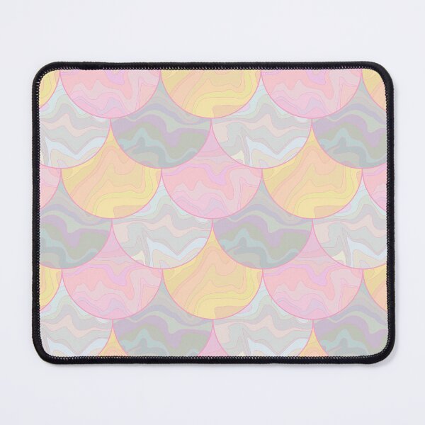 Item preview, Pink, yellow, gray and white dragonscale pattern designed and sold by Osting.