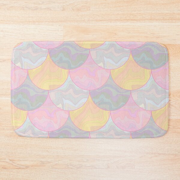 Item preview, Pink, yellow, gray and white dragonscale pattern designed and sold by Osting.