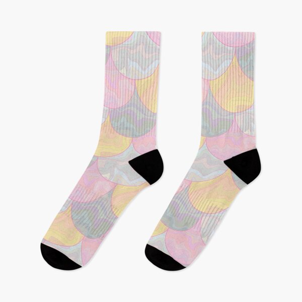 Item preview, Pink, yellow, gray and white dragonscale pattern designed and sold by Osting.