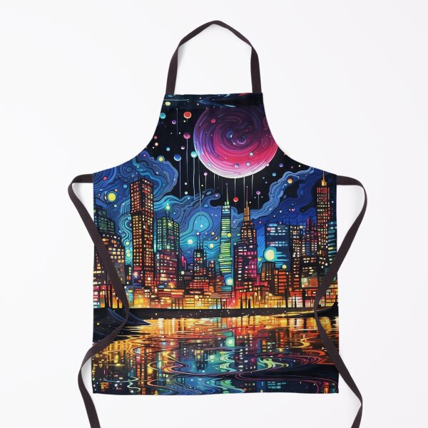 Item preview, City Buildings Painting With Bright Lights Moon Light designed and sold by MapleTArts.