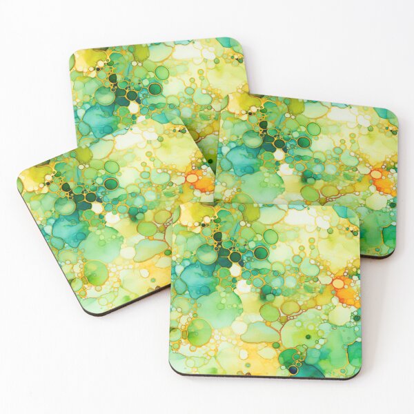 Item preview, Alcohol Ink Painted Green Print designed and sold by PaperieJennifer.