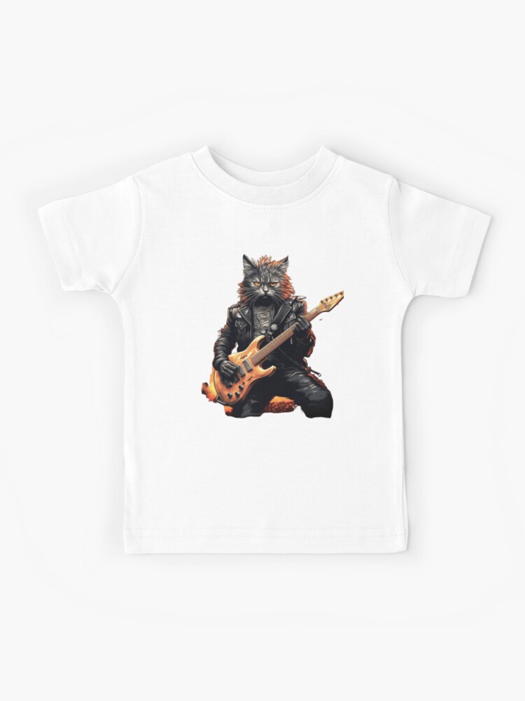 Kids cat playing guitar
