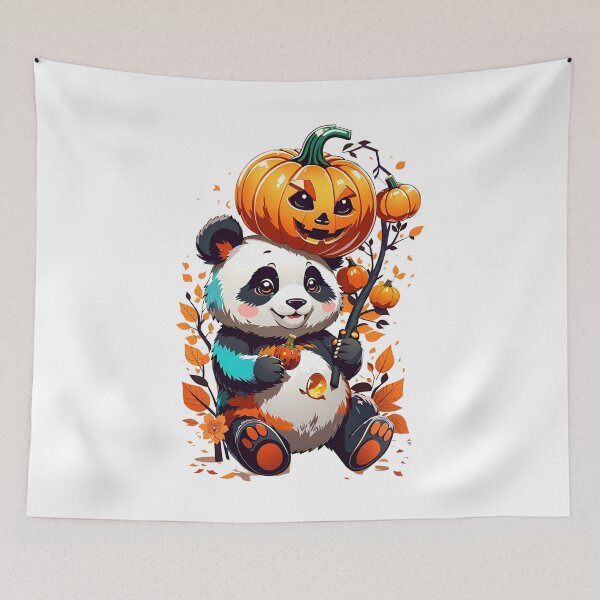 Item preview, Pumpkin Panda Parade: A Kawaii Halloween Delight designed and sold by irosh madushan.