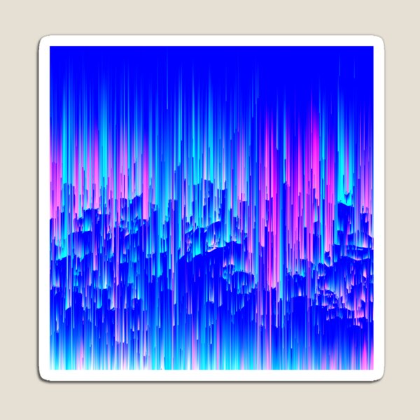 Neon Rain - Digital Abstract Magnet