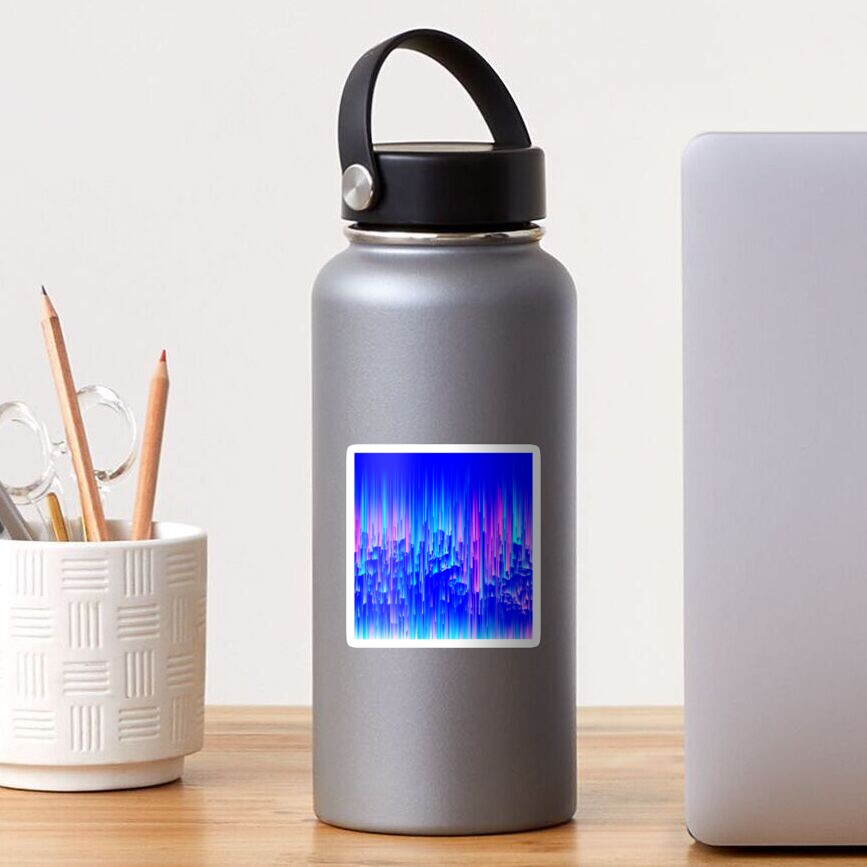 Neon Rain - Digital Abstract Sticker
