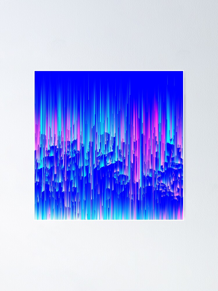 Alternate view of Neon Rain - Digital Abstract Poster