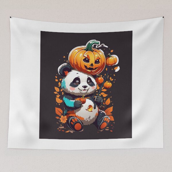 Item preview, Pumpkin Panda Parade: A Kawaii Halloween Delight designed and sold by irosh madushan.