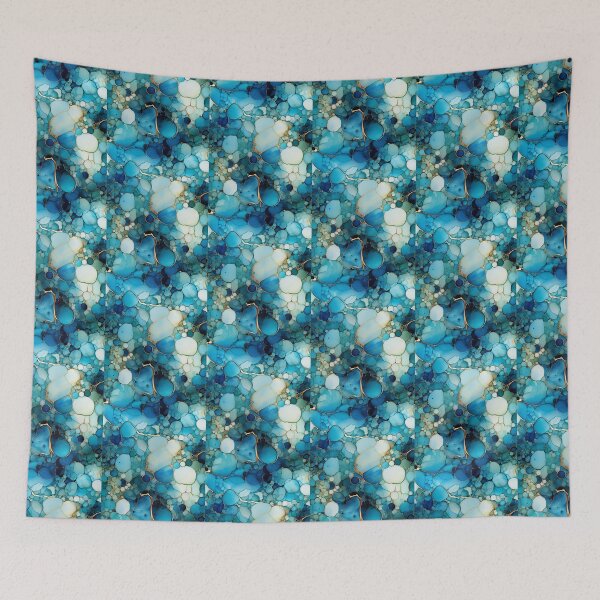 Item preview, Alcohol Ink Painted Blue Print designed and sold by PaperieJennifer.