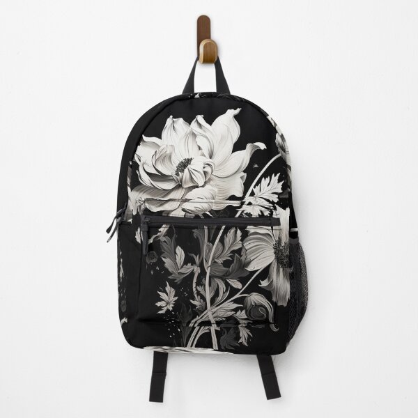 Item preview, Black and White Retro Floral Art 7 designed and sold by laurengeee.
