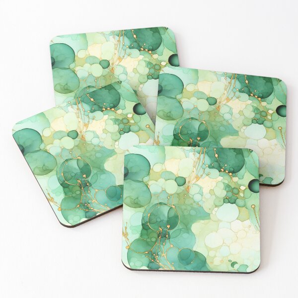 Item preview, Alcohol Ink Painted Green Print designed and sold by PaperieJennifer.