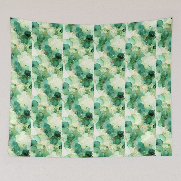 Item preview, Alcohol Ink Painted Green Print designed and sold by PaperieJennifer.
