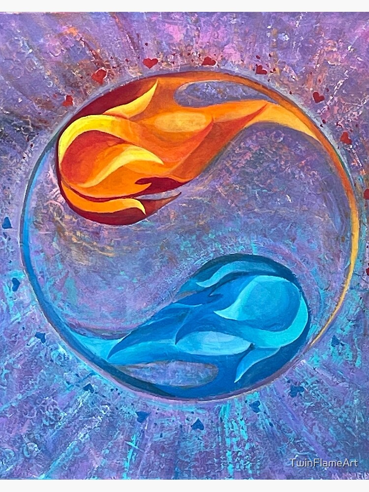 Twin Flames- Twin Flame Art Painting Art Board Print for Sale by