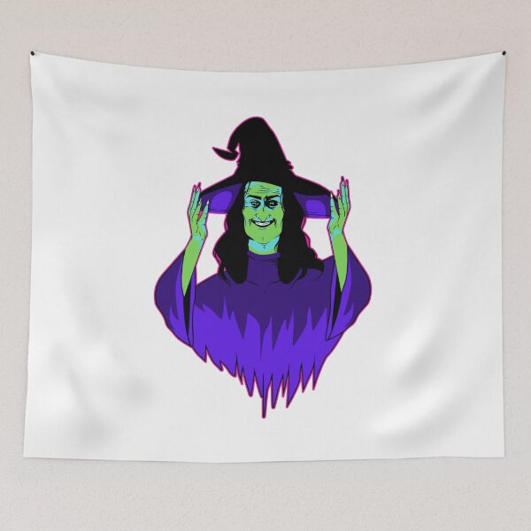 Item preview, Witch Horror 90's themed bright colored sticker magnet pin designed and sold by Nadine Stewart.