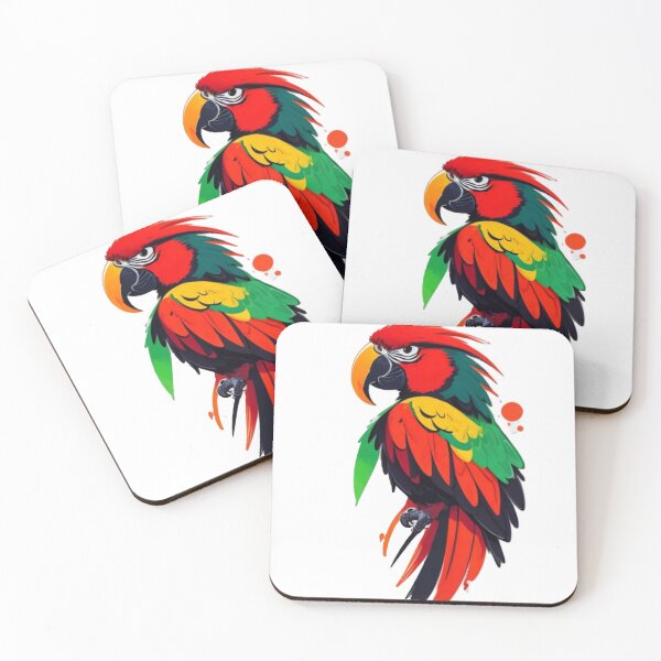 Item preview, Vibrant Feathers: A Paint Splatter Parrot Masterpiece designed and sold by Pug Life Prints.