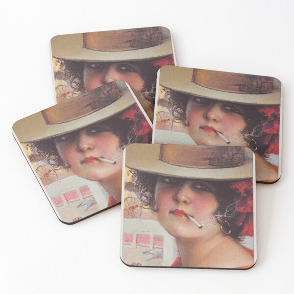 Item preview, Woman smoking a cigarette with a sensual attitude, Gaspar Camps designed and sold by NouveauEra.