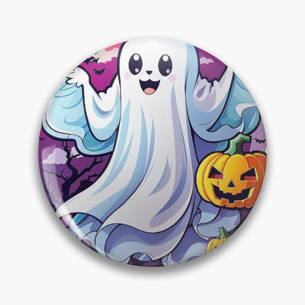 Item preview, Whimsical Haunts: Kawaii Ghost with Pumpkin Delights designed and sold by irosh madushan.