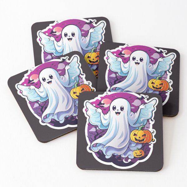 Item preview, Whimsical Haunts: Kawaii Ghost with Pumpkin Delights designed and sold by irosh madushan.