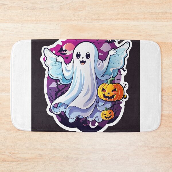 Item preview, Whimsical Haunts: Kawaii Ghost with Pumpkin Delights designed and sold by irosh madushan.