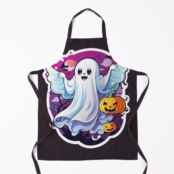 Item preview, Whimsical Haunts: Kawaii Ghost with Pumpkin Delights designed and sold by irosh madushan.