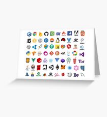 Developer icons, open source project logos, web companies Greeting Card