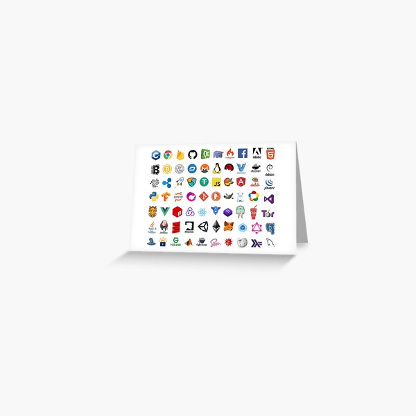 Icônes de développeur, logos de projets open source, sociétés web Carte de vœux