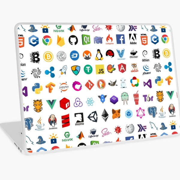 Developer icons, open source project logos, web companies Laptop Skin