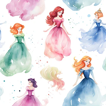 Artwork thumbnail, Princesses Pattern 21 by DigitalPatternx